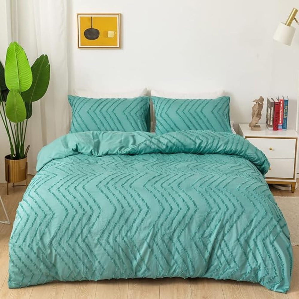Chevron Plush Quilted Blanket | 3pcs Set