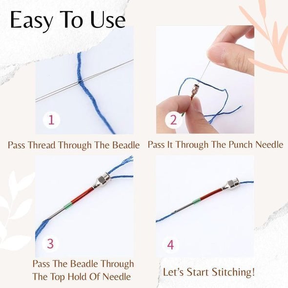 🔥HOT SALE-49 % OFF 🌈 Easy Stitch Embroidery Stitching Punch Needles Set-🌈BUY 2 SETS GET 2 SETS FREE NOW!