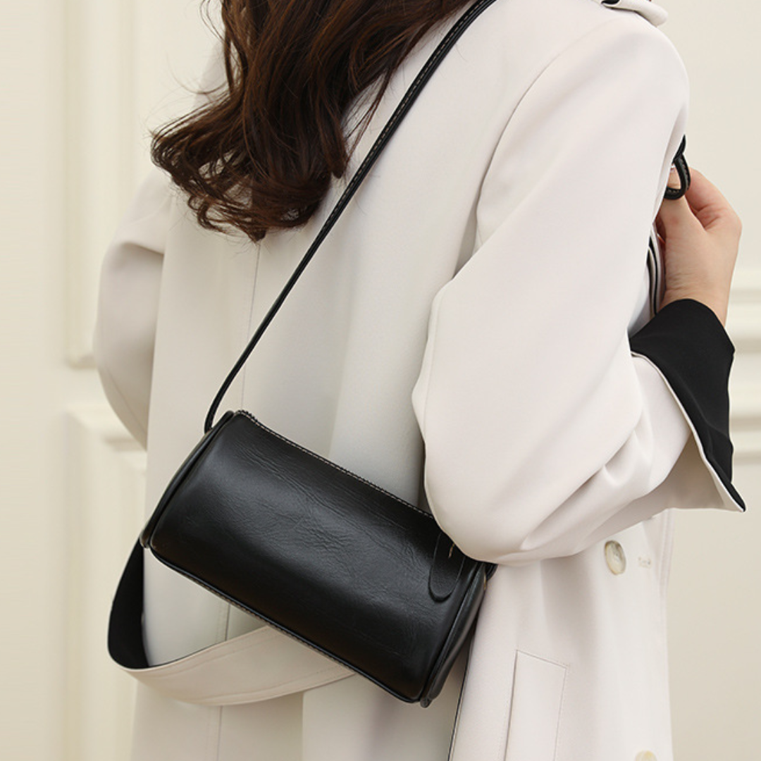 Genuine Leather Vegetable-Tanned Retro Boston Pillow Bag