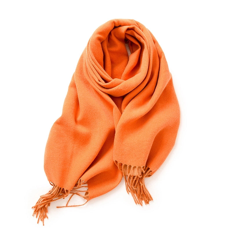 Women's Minimalist Solid Color Polyester Scarf