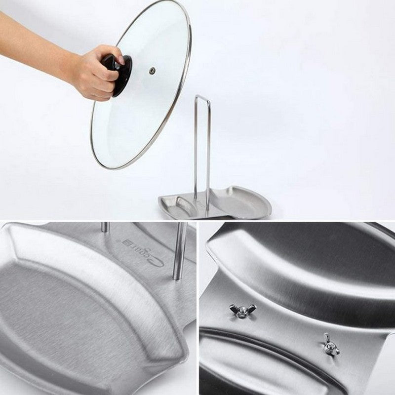 Lid And Spoon Stand Holder Stainless Steel - Cover Lid Rest Stand Spoon Holder Organizer