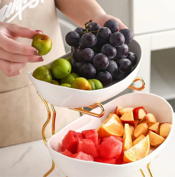 2 Layer Ceramic Fruit Platter