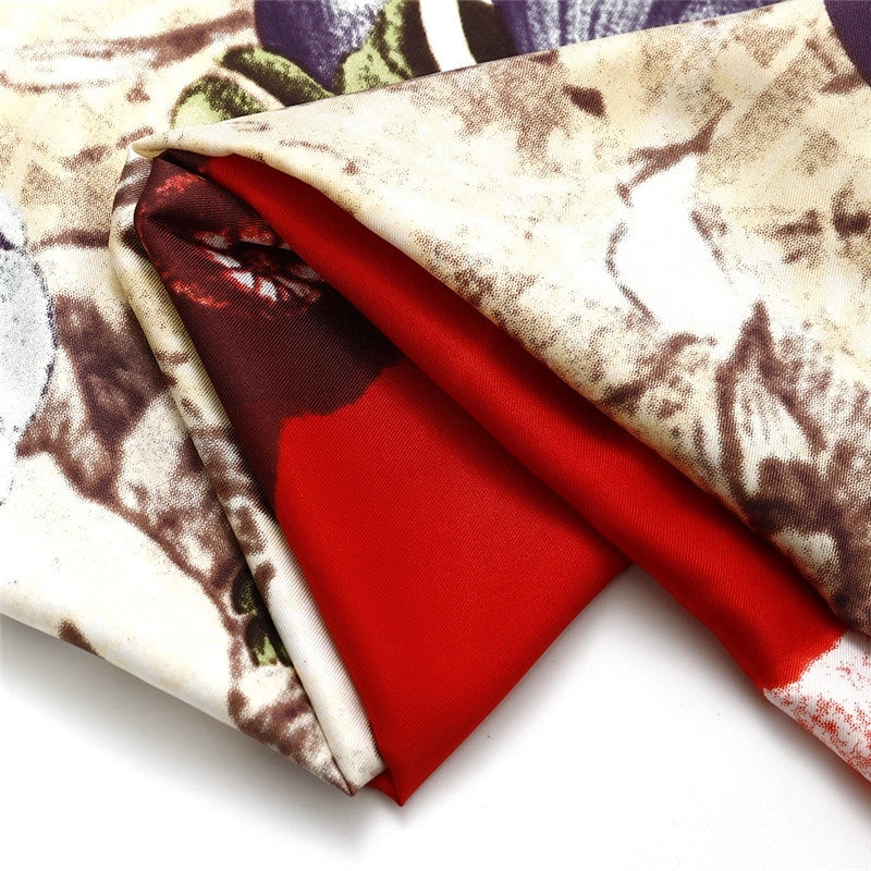 Fashion 130cm Female Twill Imitation Silk Square Print Shawl Scarf