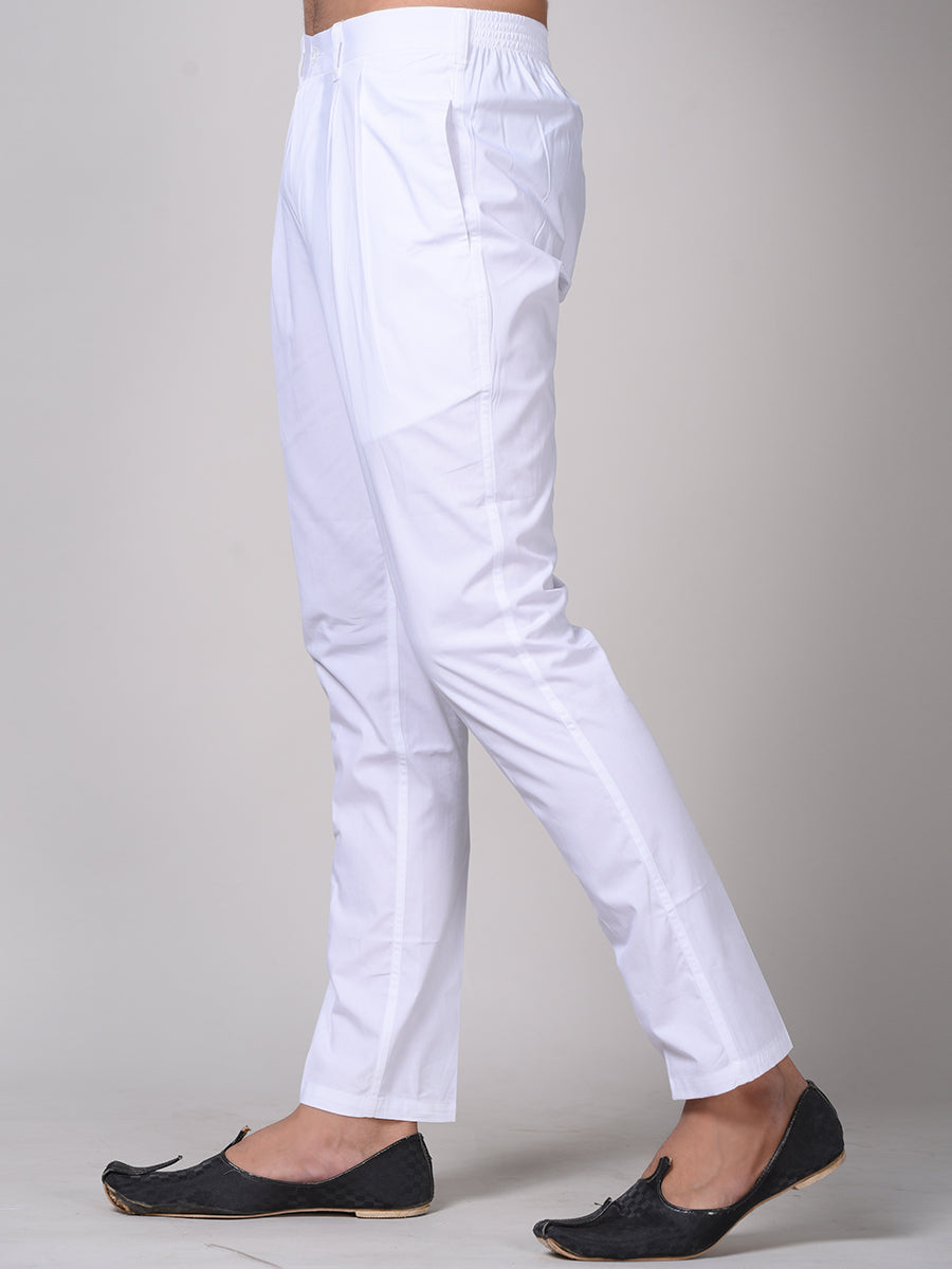 White - Cotton - Pyjama Pant For Men