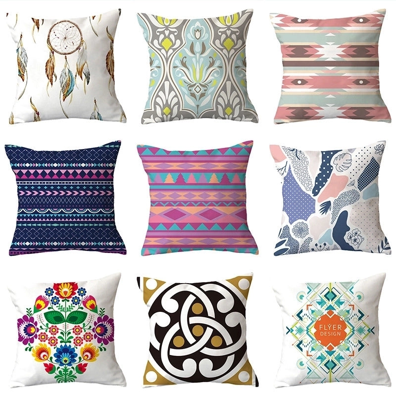 Casual Vacation Color Block Plush Pillow Cases