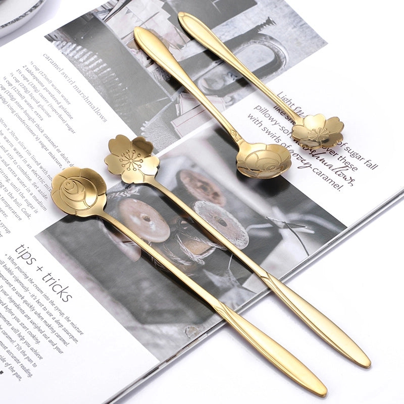 Casual Flower Stainless Steel Spoon