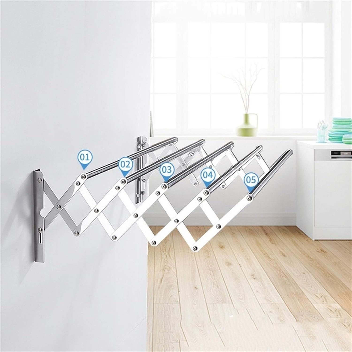 W Type Clothes Drying Rack Wall Mounted . Extendable Drying Rack For Clothes