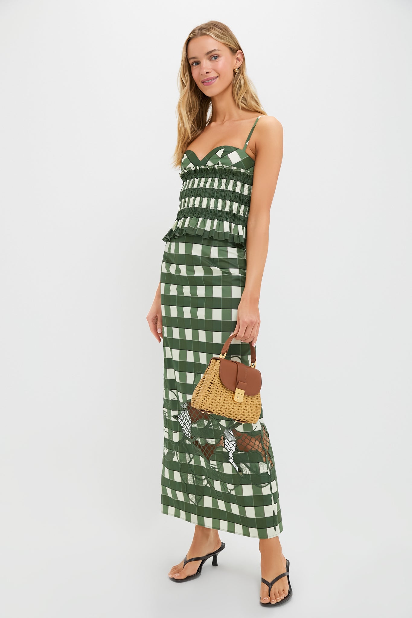 Lucca Check Esme Embroidered Skirt