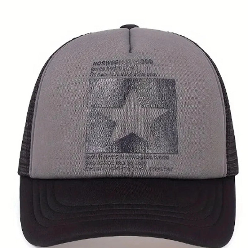 Unisex Basic Minimalist Letter Star Curved Eaves Baseball Cap