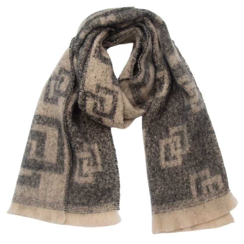 Unisex Casual Minimalist Geometric Polyester Scarf