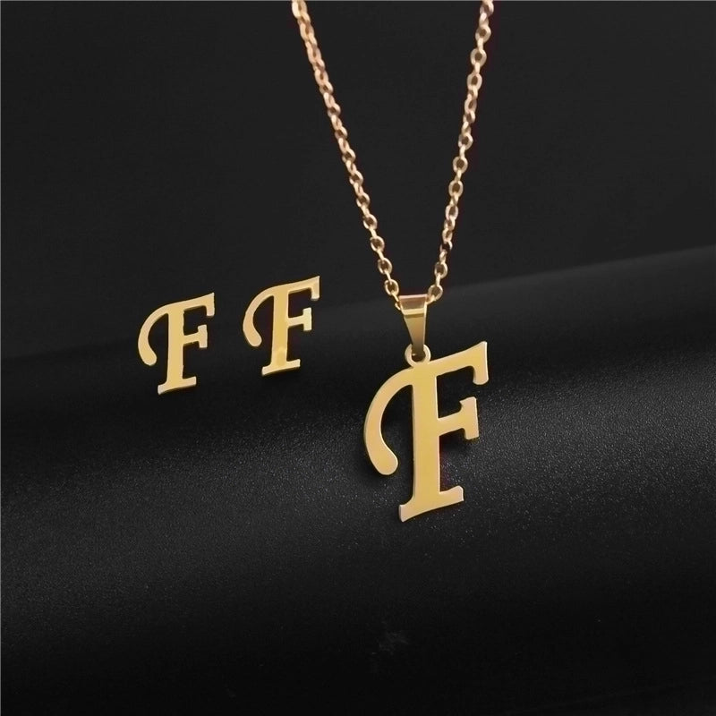 Minimalist Letter Stainless Steel Polishing No Inlaid