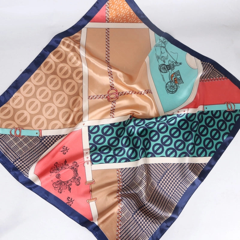 Women's Retro Bohemian Geometric Satin Printing Scarves & Gloves