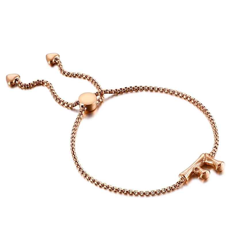 Casual Minimalist Letter Heart Shape Stainless Steel 18K Gold Plated Bracelets In Bulk