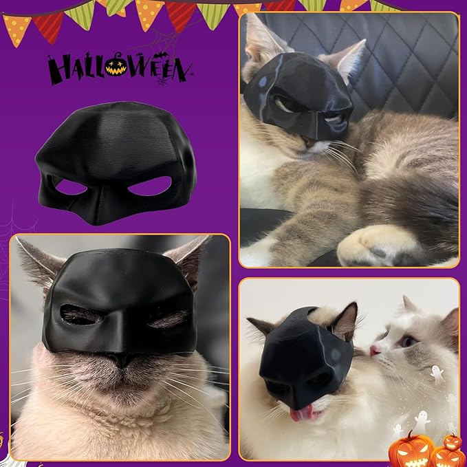 🌟🎃Halloween hot sale-Bat Cat Costume Mask for Cats