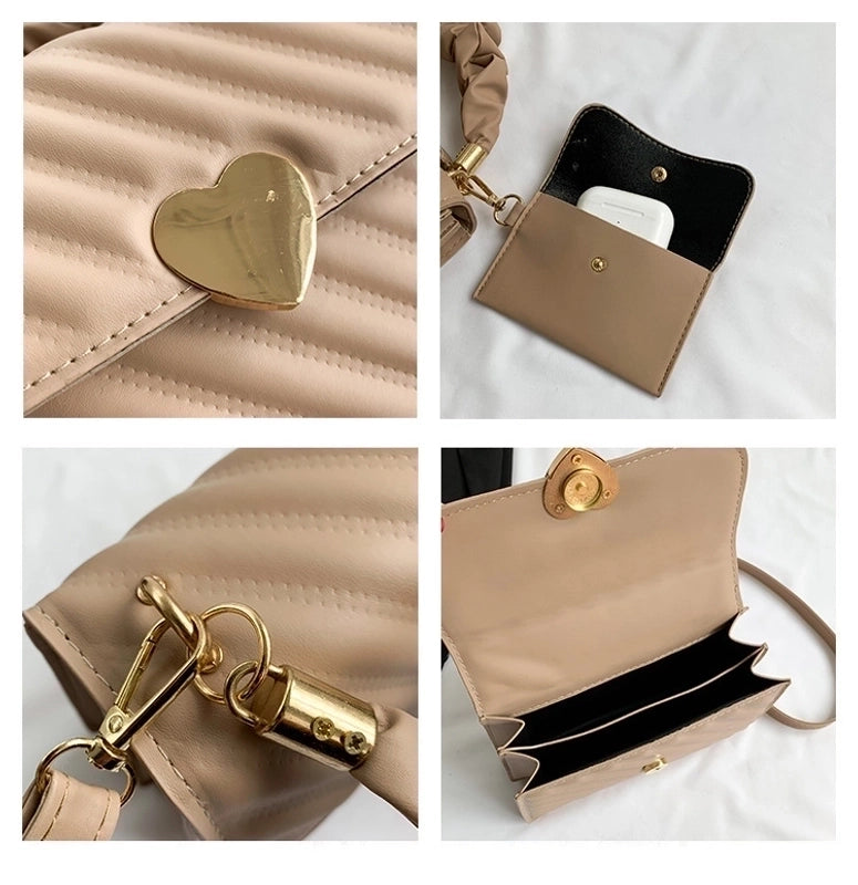 Women's Medium Pu Leather Solid Color Streetwear Magnetic Buckle Crossbody Bag