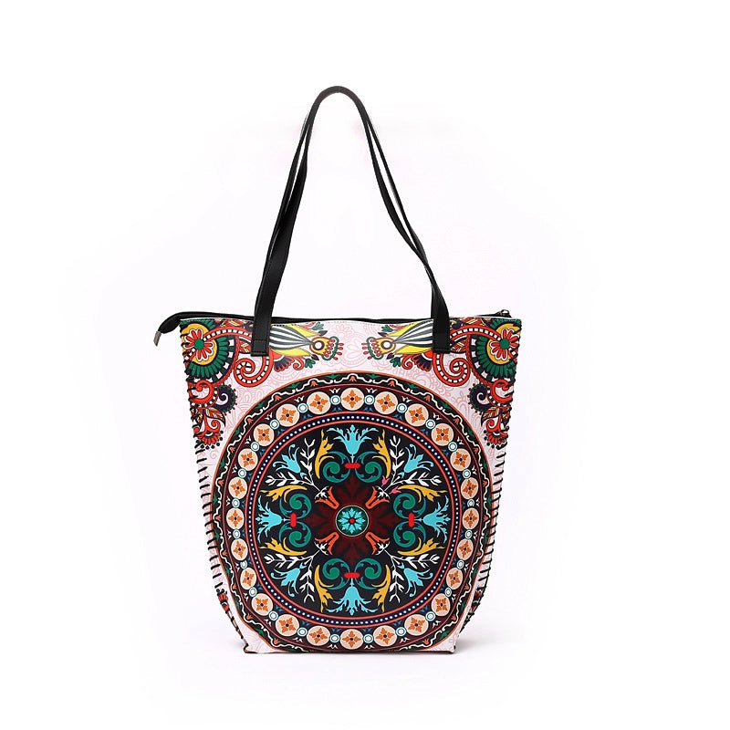 Women's Large Pu Leather Geometric Basic Vacation Bucket Zipper Shoulder Bag