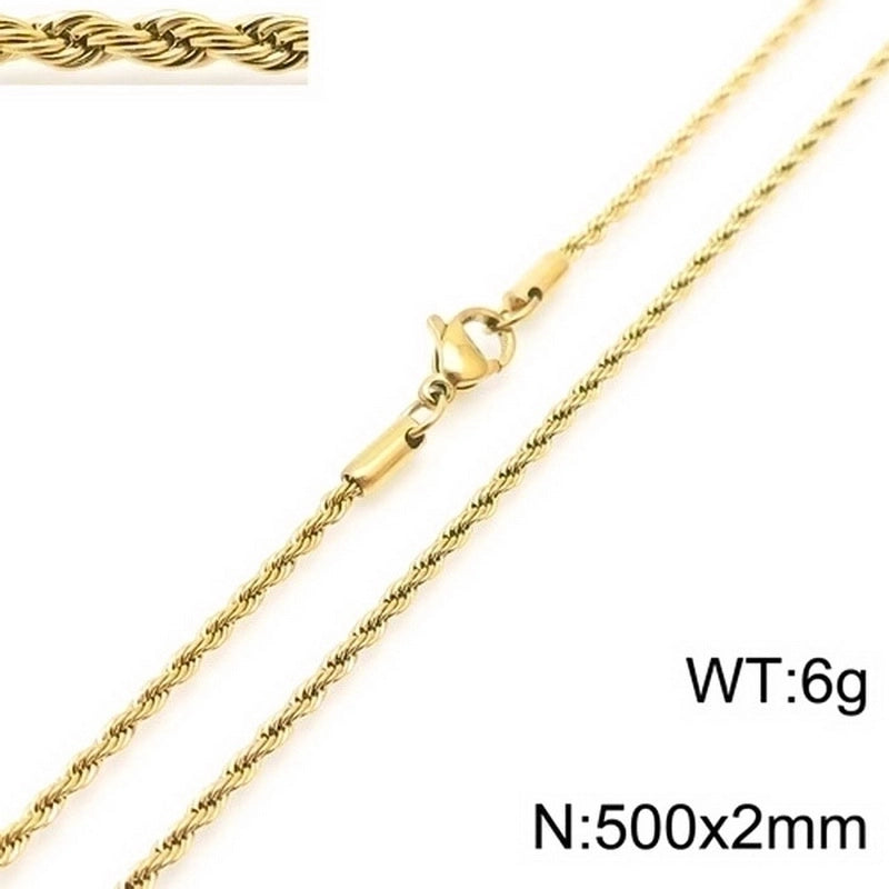 Minimalist Twist 201 Stainless Steel Plating Stainless Steel Necklaces