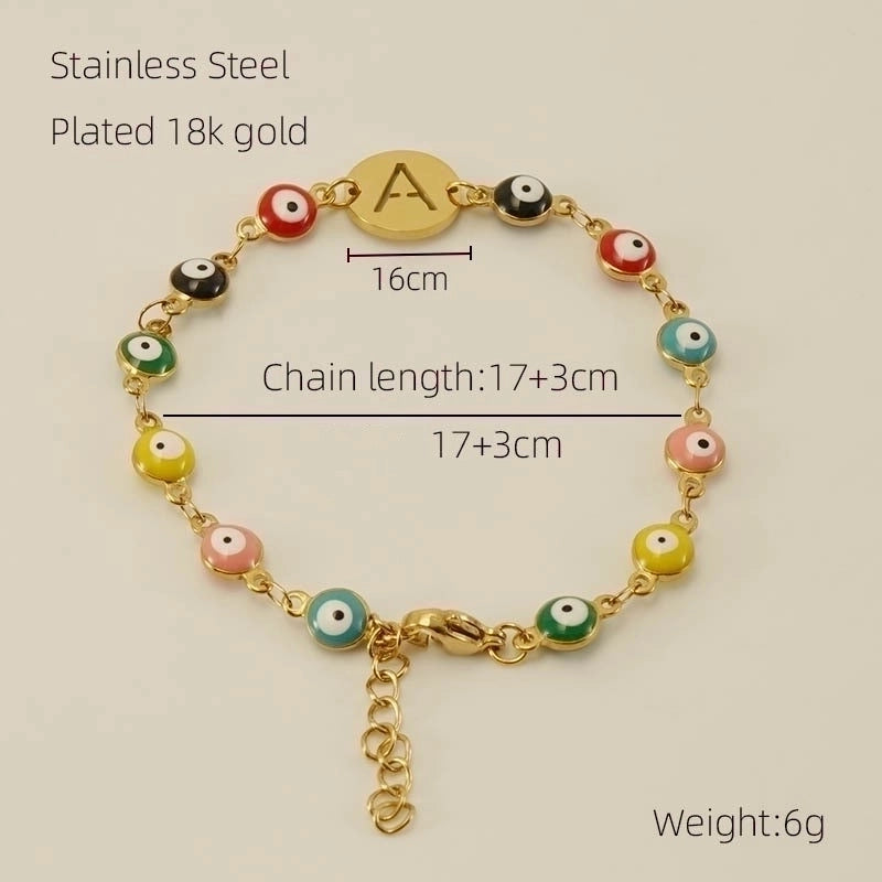 Titanium Steel Gold Plated Minimalist Classic Style Letter Plating Bracelets