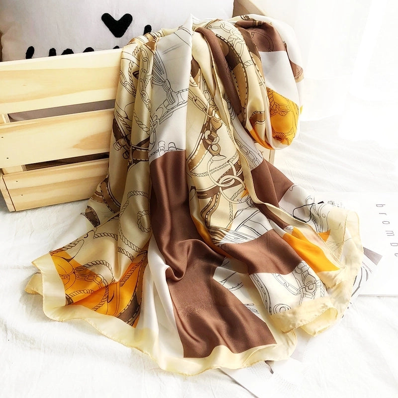 Women's Streetwear Gradient Color Flower Ice Silk Soft Yarn Scarves & Gloves