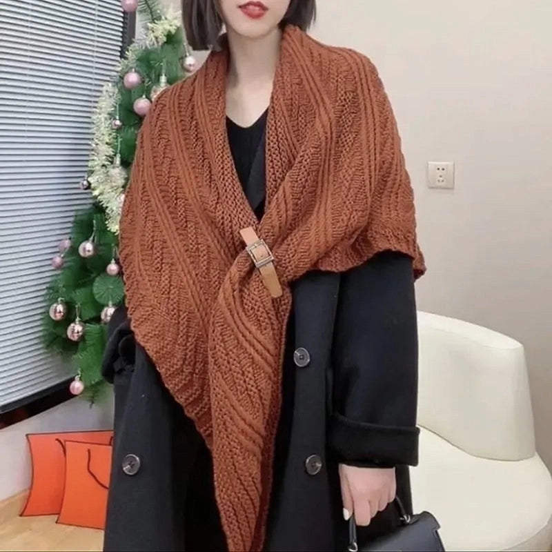 Women's Sweet Solid Color Yarn Shawl