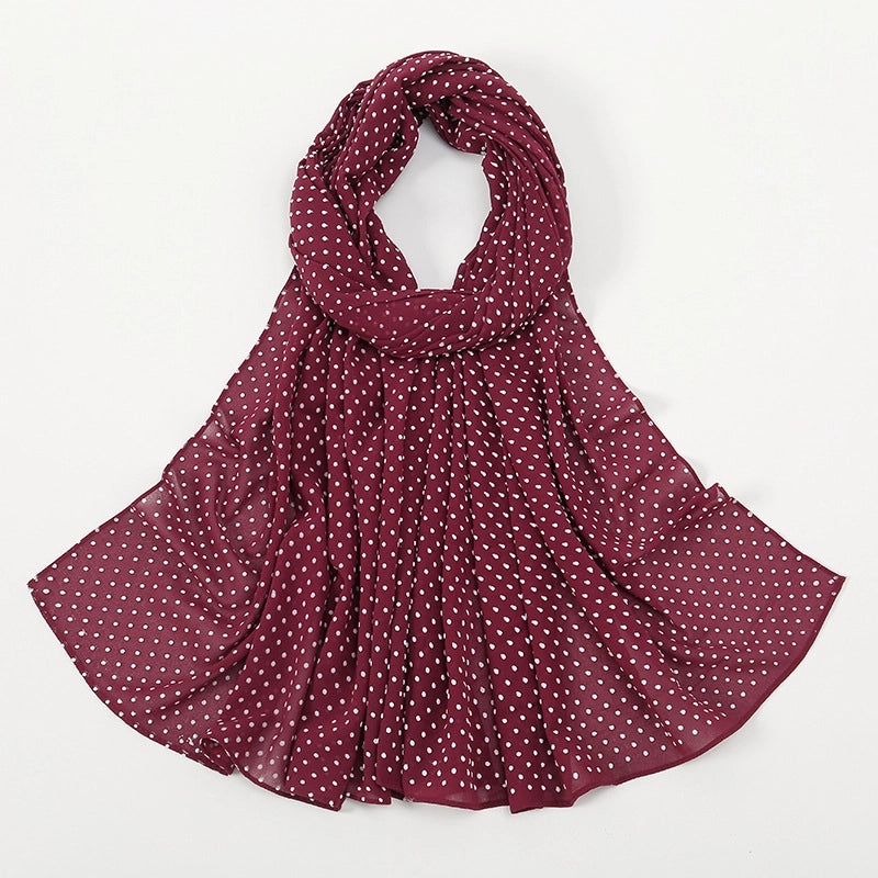 2 Pieces Women's Sweet Solid Color Chiffon Printing Shawl