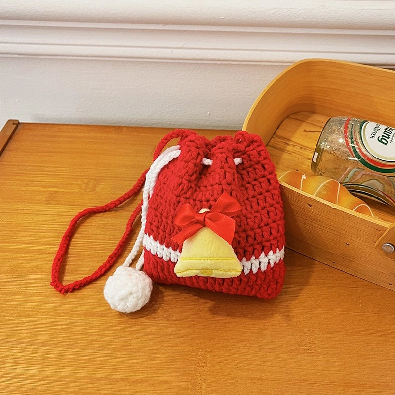 Women's Mini Yarn Color Block Vintage Style Classic Style Bucket String Bucket Bag