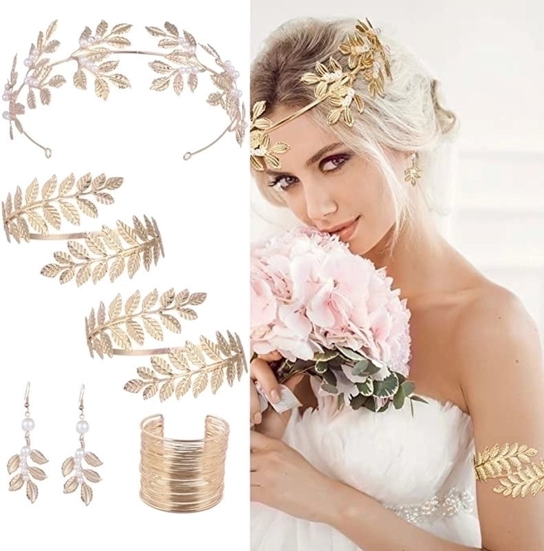 Minimalist Leaves Metal Pearl Bridal Hair Accessories
