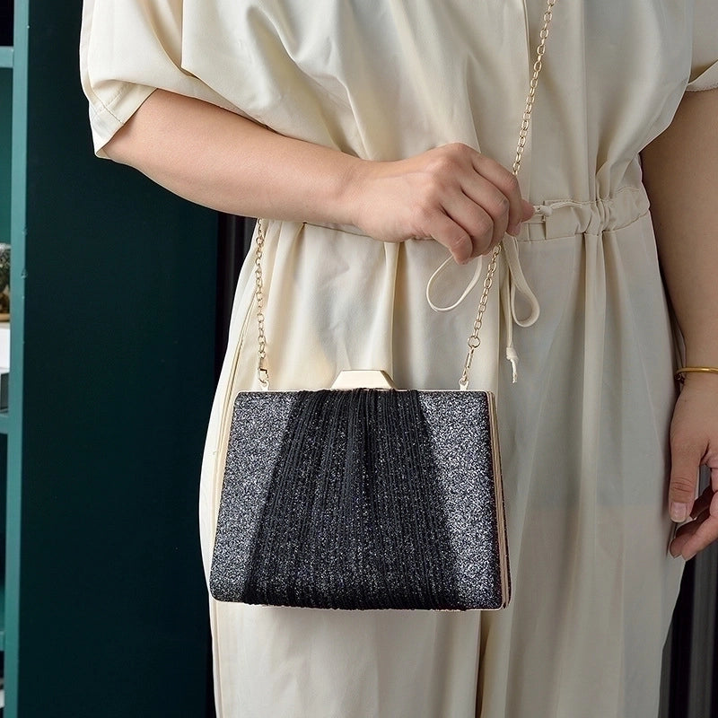 Purple Green Pu Leather Color Block Square Evening Bags