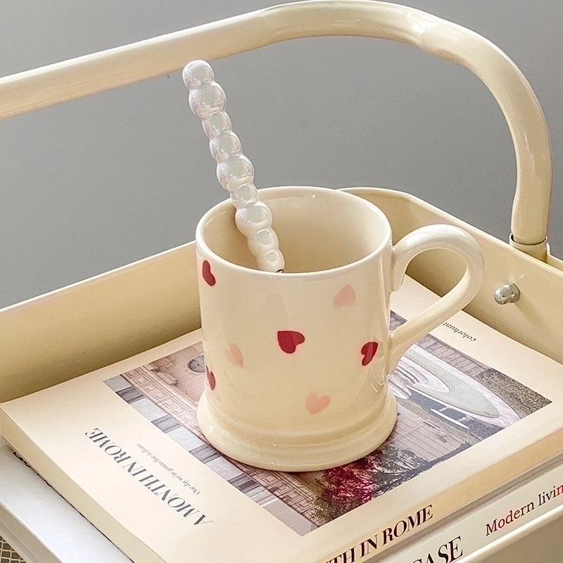 Cute Heart Ceramics Plate Tableware Mug 1 Piece