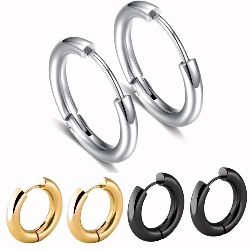 1 Piece Fashion Solid Color Plating 201 Stainless Steel 18K Gold Plated Earrings