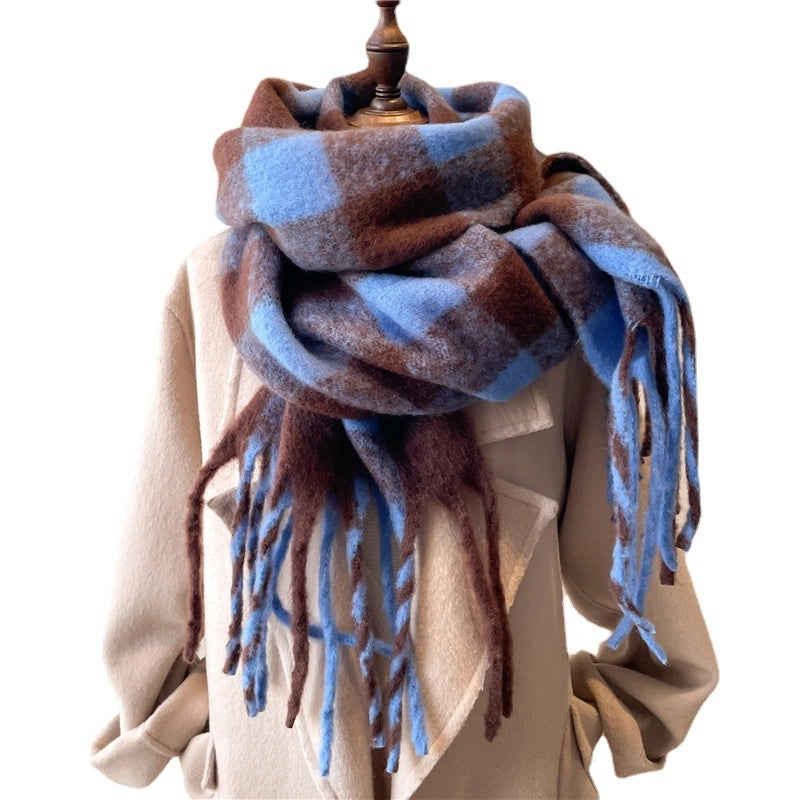 Women's Minimalist Color Block Imitation Cashmere Scarf