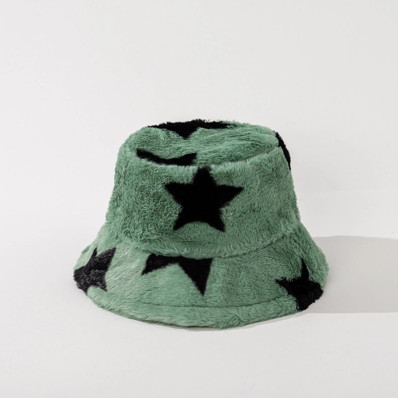 Unisex Basic Retro Classic Style Star Printing Wide Eaves Wool Cap