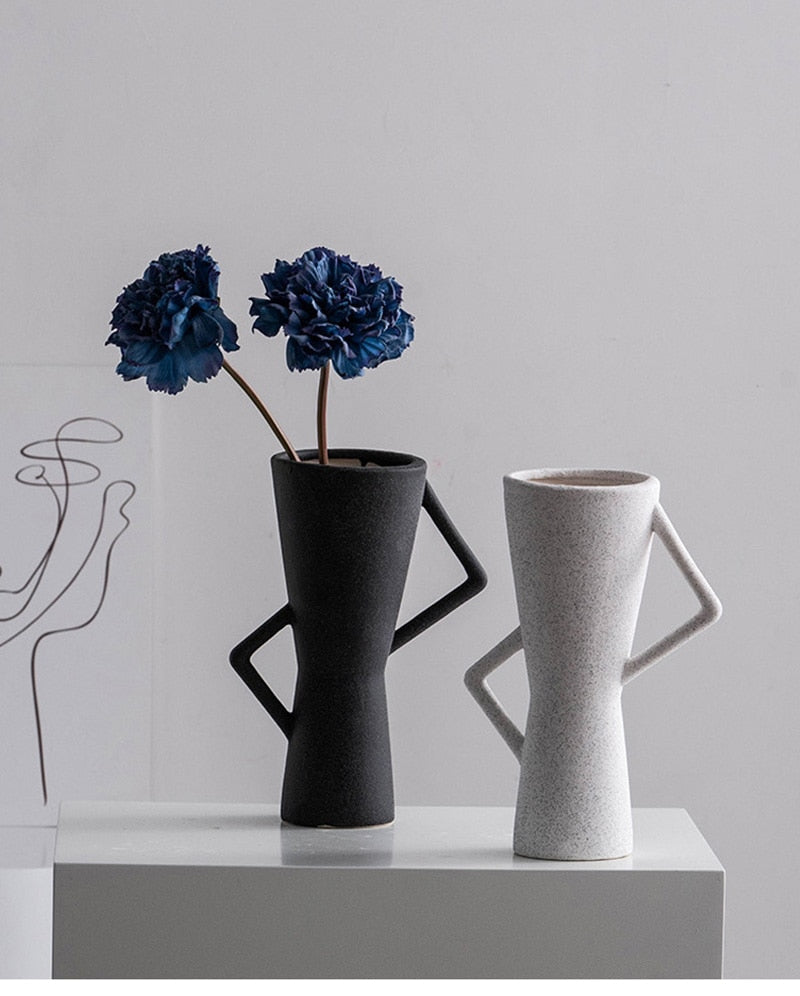 Nordic Matte Cute Vase - Modern Ceramic Flower Pot