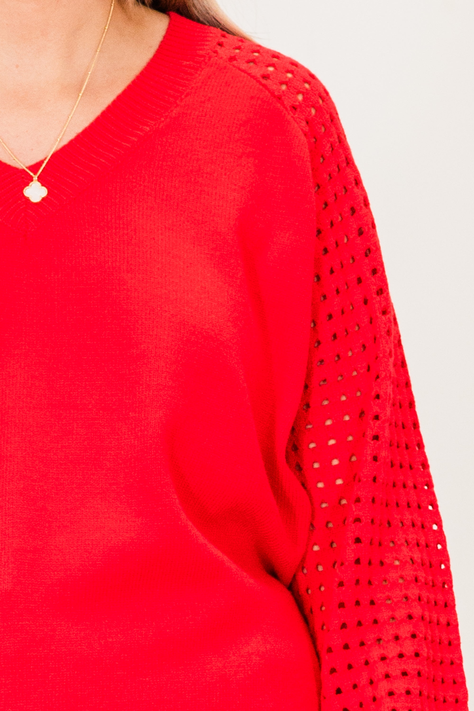 Lighten My Mood Sweater. Red