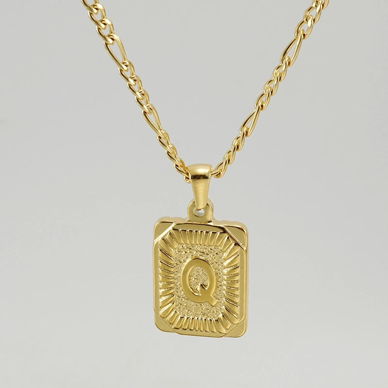 Fashion Letter Titanium Steel Plating Pendant Necklace 1 Piece