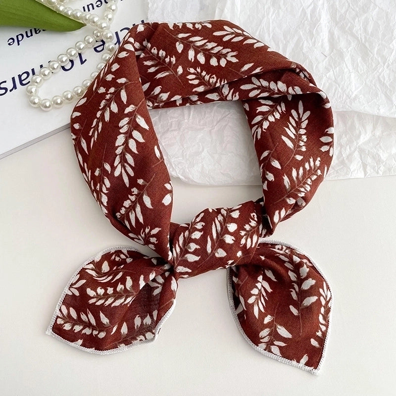 Women's Sweet Minimalist Color Block Cotton And Linen Printing Scarf