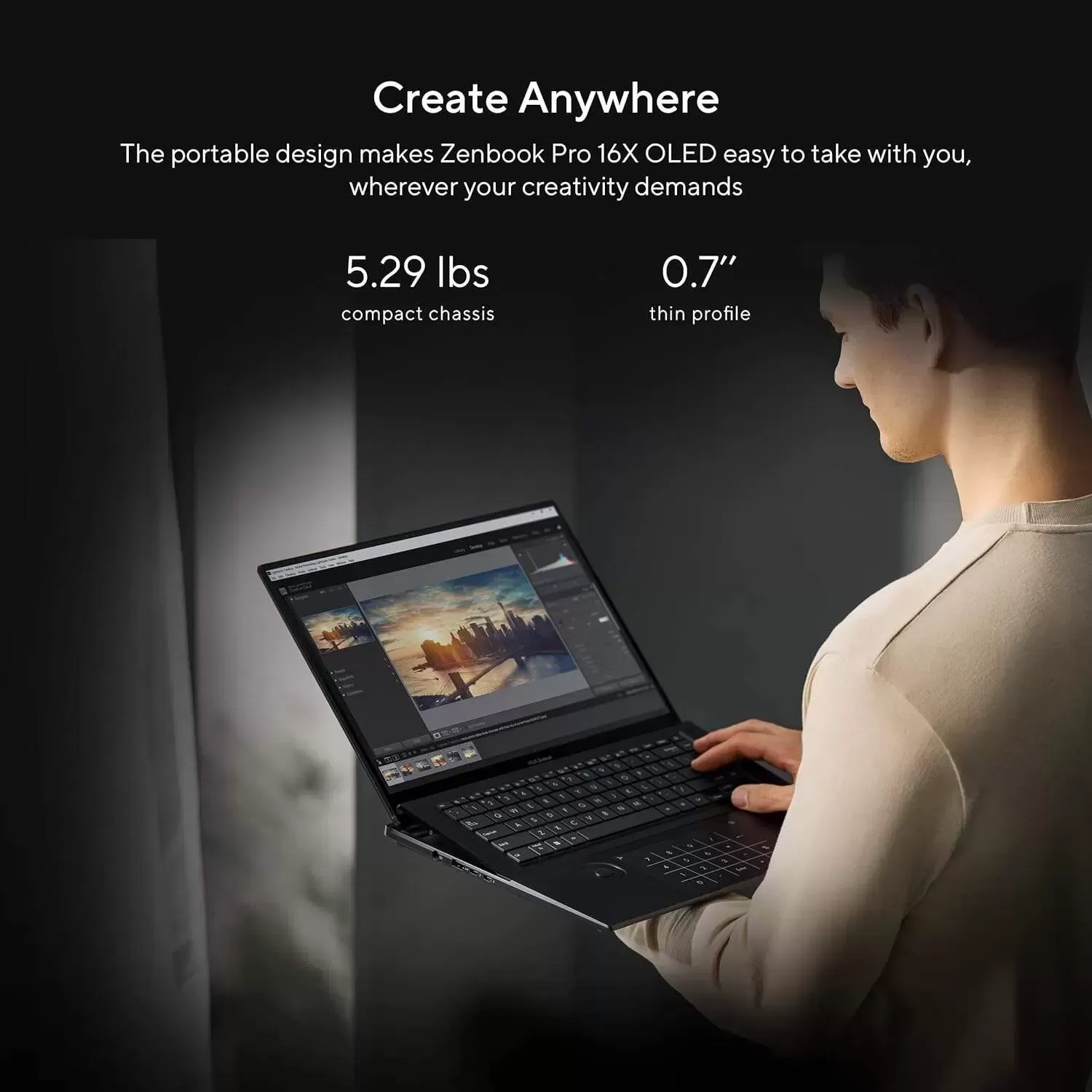 ASUS ZenBook Pro 16X OLED 16 inch 4K OLED 16:10 Touch Display, ASUS Dial, Intel Core i9-12900H, 32GB, 2TB, GeForce RTX 3060 GPU, Windows 11 Pro, Tech Black, UX7602ZM-XB96T