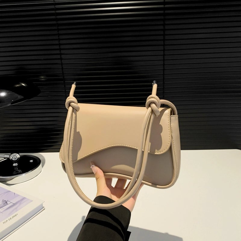 Women's Pu Leather Solid Color Streetwear Square Flip Cover Shoulder Bag Underarm Bag