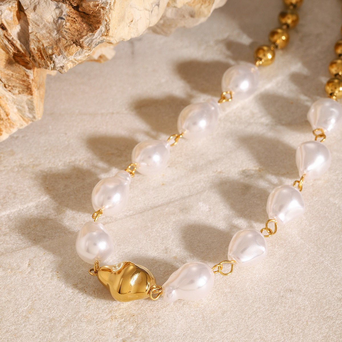 Stainless Steel Pearl Necklace Niche Fashion Clavicle Chain Titanium Steel Necklace