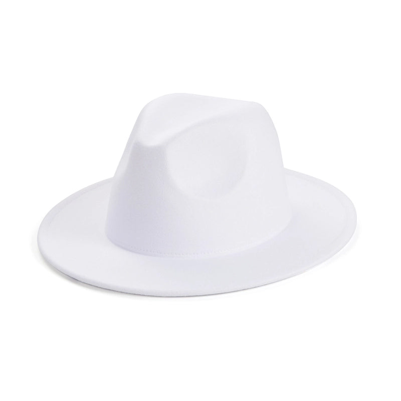 Unisex Elegant Solid Color Big Eaves Fedora Hat