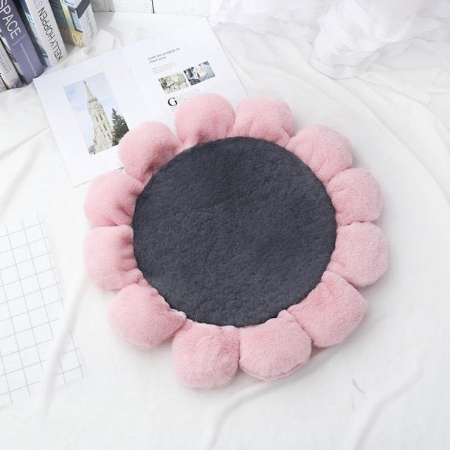 Warm Padded Flower Dog Cat Bed