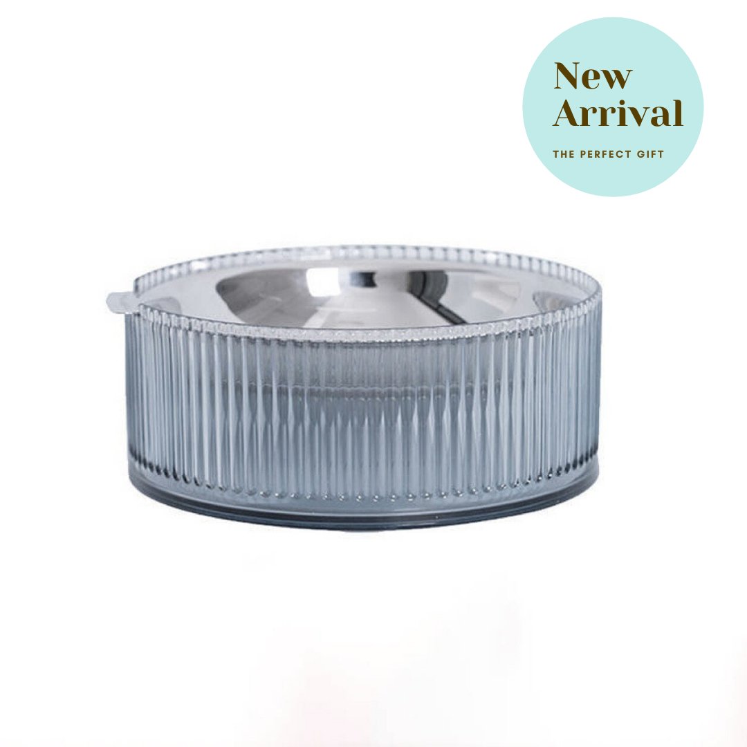 Contemporary Stainless Steel Pet Bowl in Blue
