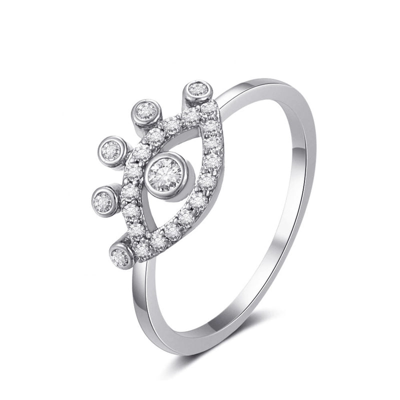 New Style Copper Inlaid Zircon Butterfly Star Leaf Opening Ring