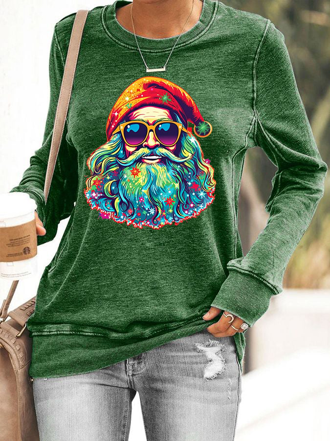 Women's Christmas Hippie Santa Casual Sweatshirt