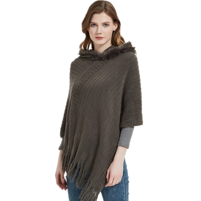 Women's Streetwear Solid Color Acrylic Tassel Shawl