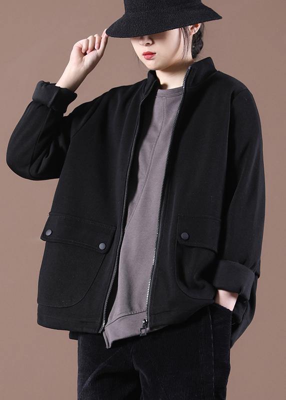 Beautiful Black Zip Up Trench Short Coat