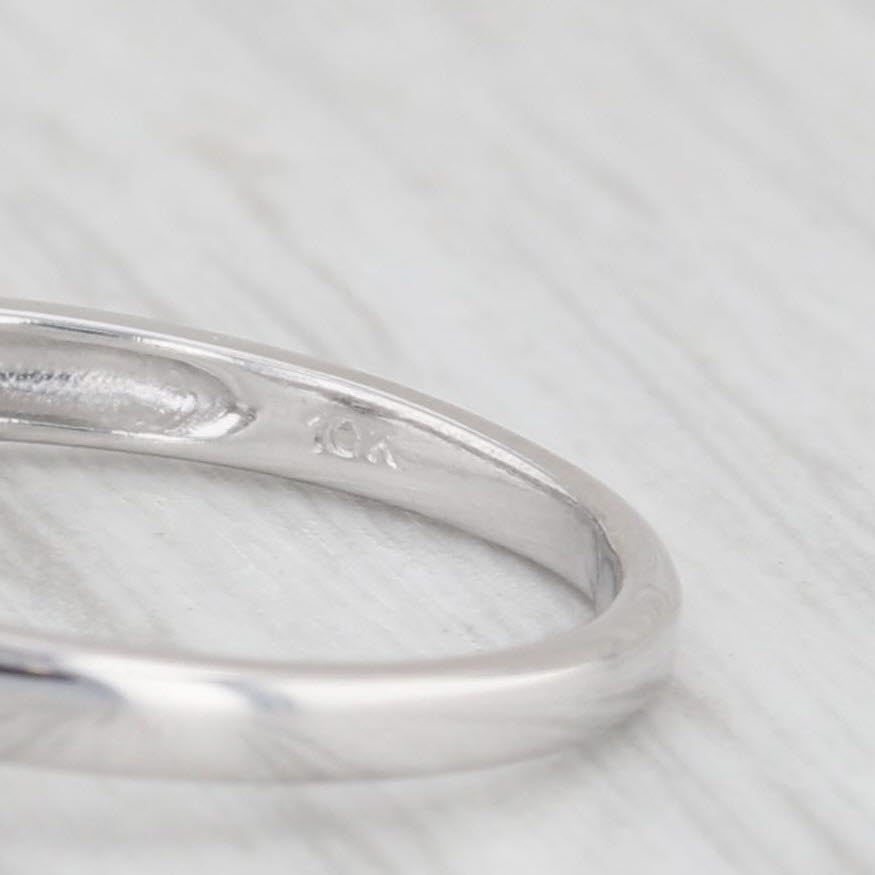 0.12ctw Round Diamond Halo Engagement Promise Ring 10k White Gold Size 6.5