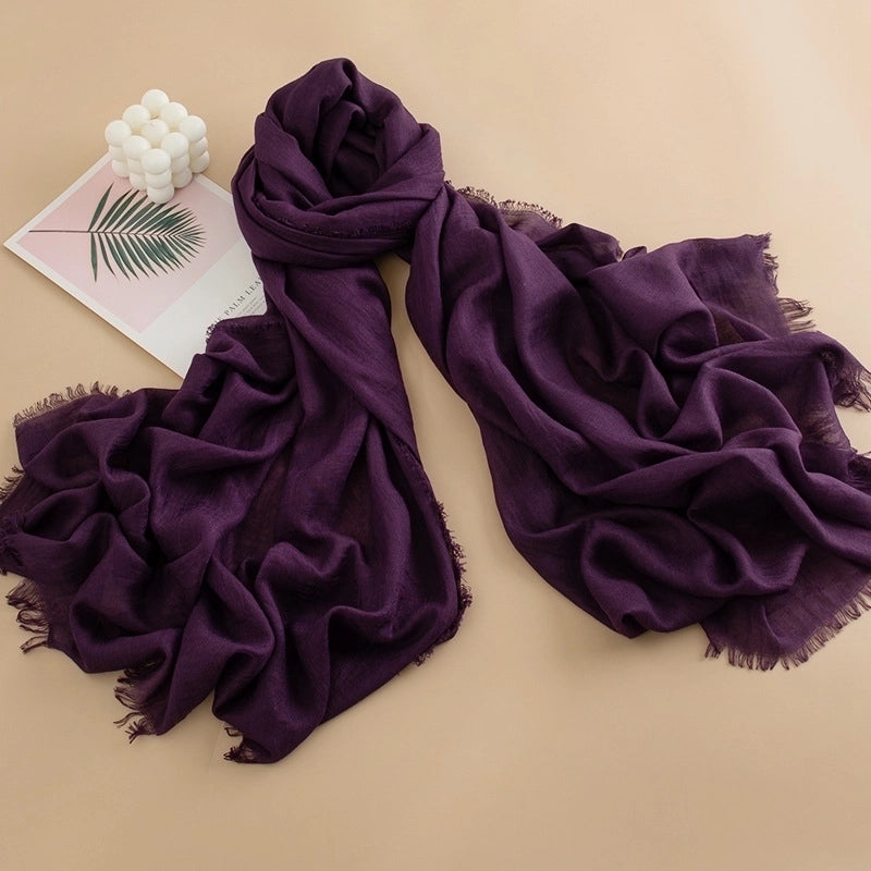 Spring And Summer New Solid Color Thin Scarf High Sense Female All-Matching Long Air Conditioning Shawl Sunscreen Scarf Scarf