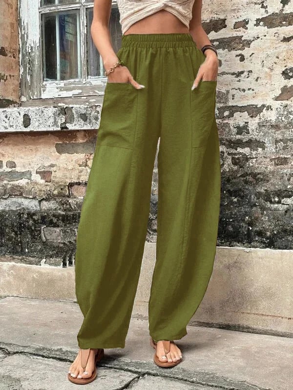 🔥49% OFF🔥Women's Pocket Casual Elastic Pants