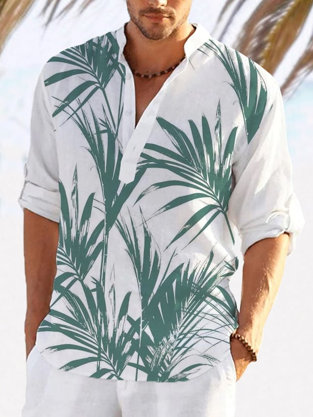 Men's Art Hawaiian Design Button Down Casual Shirt